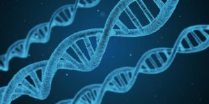 blue 3D strand of DNA